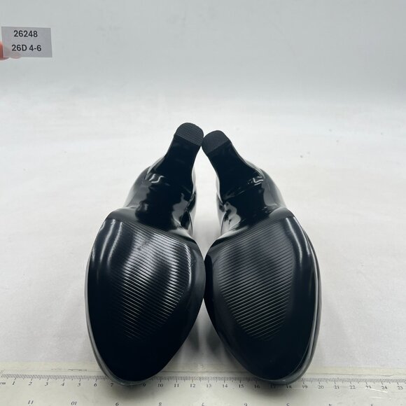 miss left Black Low Platform Chunky High Heels Slip On Closed Round Toe Pump - Picture 7 of 8